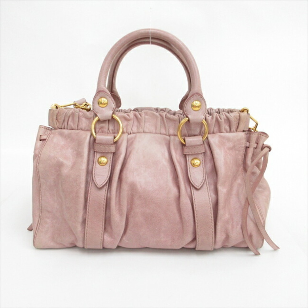 ショルダーバッグ Miu Miu Vitello Lux Hand Bag 2way Pink 𝗠𝗶𝘂 𝗠𝗶𝘂 Vitello Lux Bow Bag in Pink 🎀🪞✨ (✖️S♡LD✖️ SORRY)
